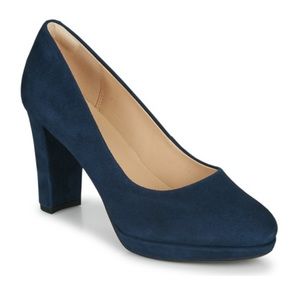 Clarks KENDRA SIENNA Blue Suede slip on shoes Size 8.5M